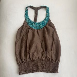 Bebe top with turquoise stones